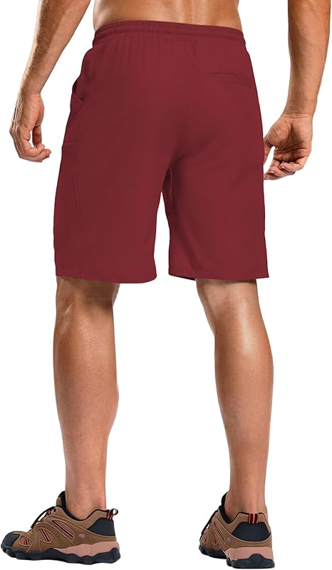 Men’s UPF50+ Water Resistant 5-Pocket Elastic Drawstring Hiking Cargo Shorts