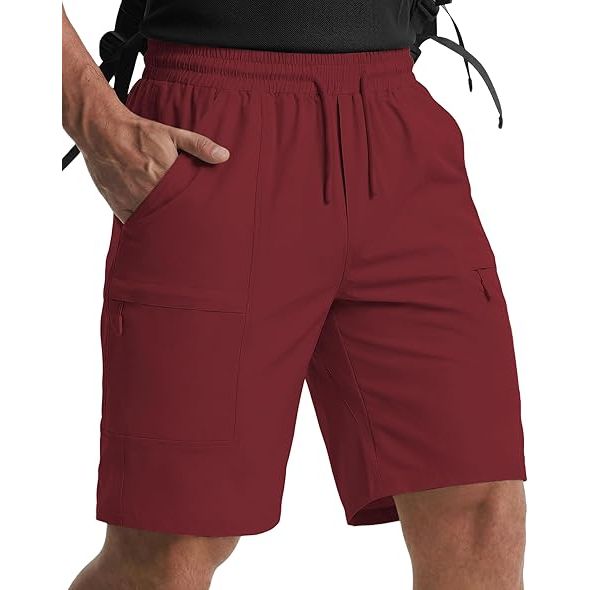 Men’s UPF50+ Water Resistant 5-Pocket Elastic Drawstring Hiking Cargo Shorts