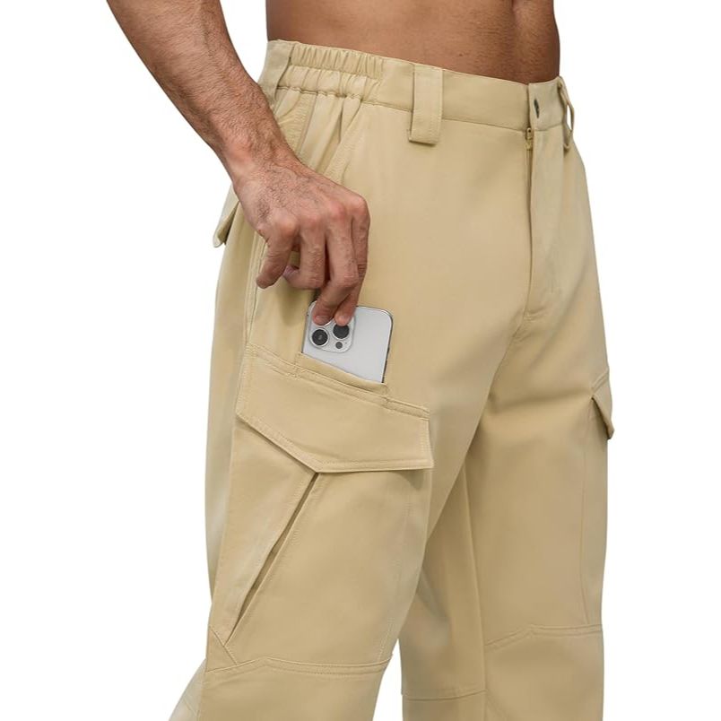 Men’s Ripstop Stretch Water Resistant Multi-Pocket Outdoor Cargo Pants