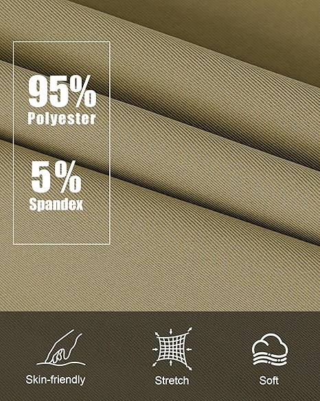 Men’s Stretch Tapered Straight Wrinkle Resistant Pants