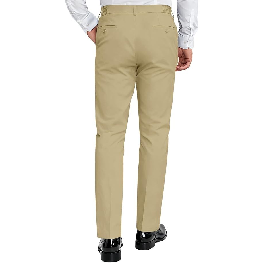 Men’s Stretch Tapered Straight Wrinkle Resistant Pants